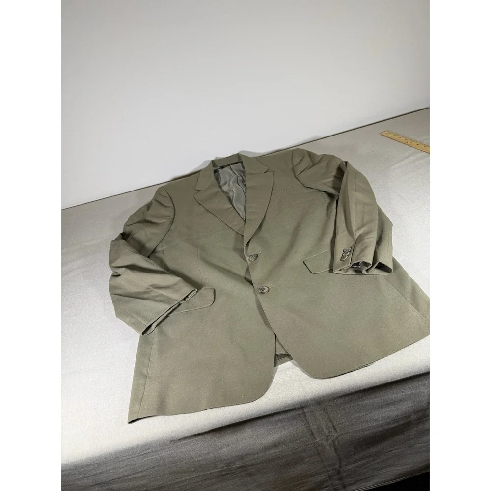 Brooks Brothers Blazer Adult Size 41L Tan 100 Wool 2 Button Made In USA Mens